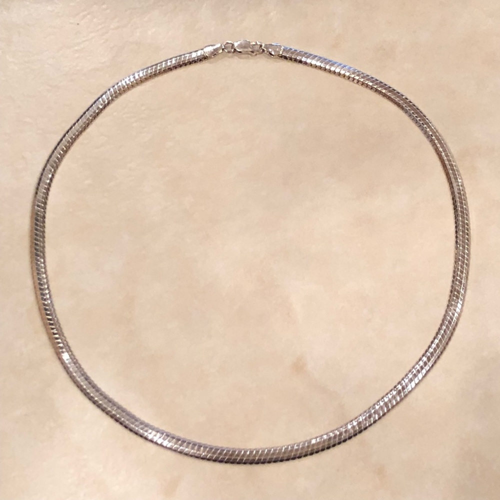 Vintage Omega Sterling Silver Statement Necklace